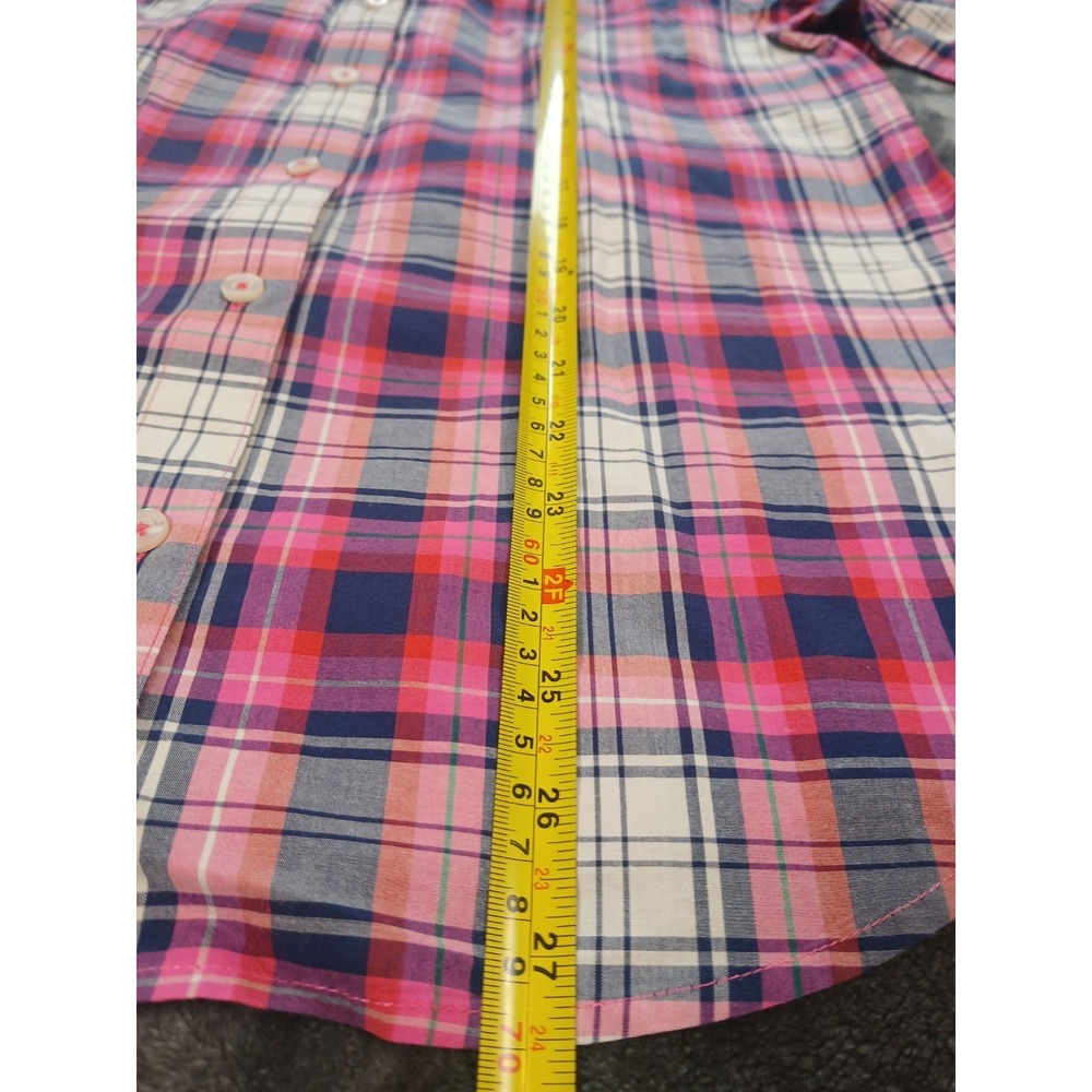 VINEYARD VINES Pink Blue & White Gingham Check Whale Logo Shirt Top Size SMALL - Picture 8 of 9
